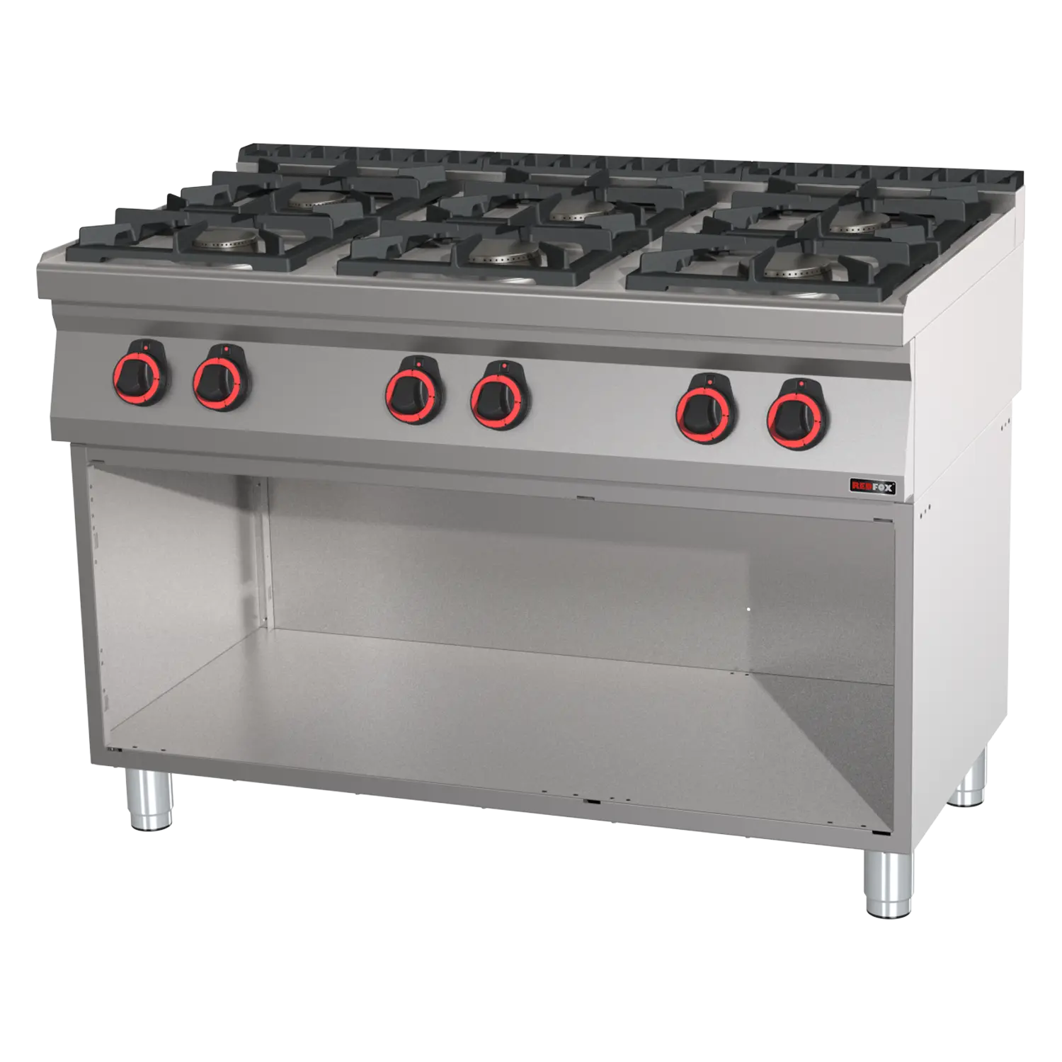 Spis - gas 6 brännare ECO öppet skåp - REDFOX - SPB 70/120 G