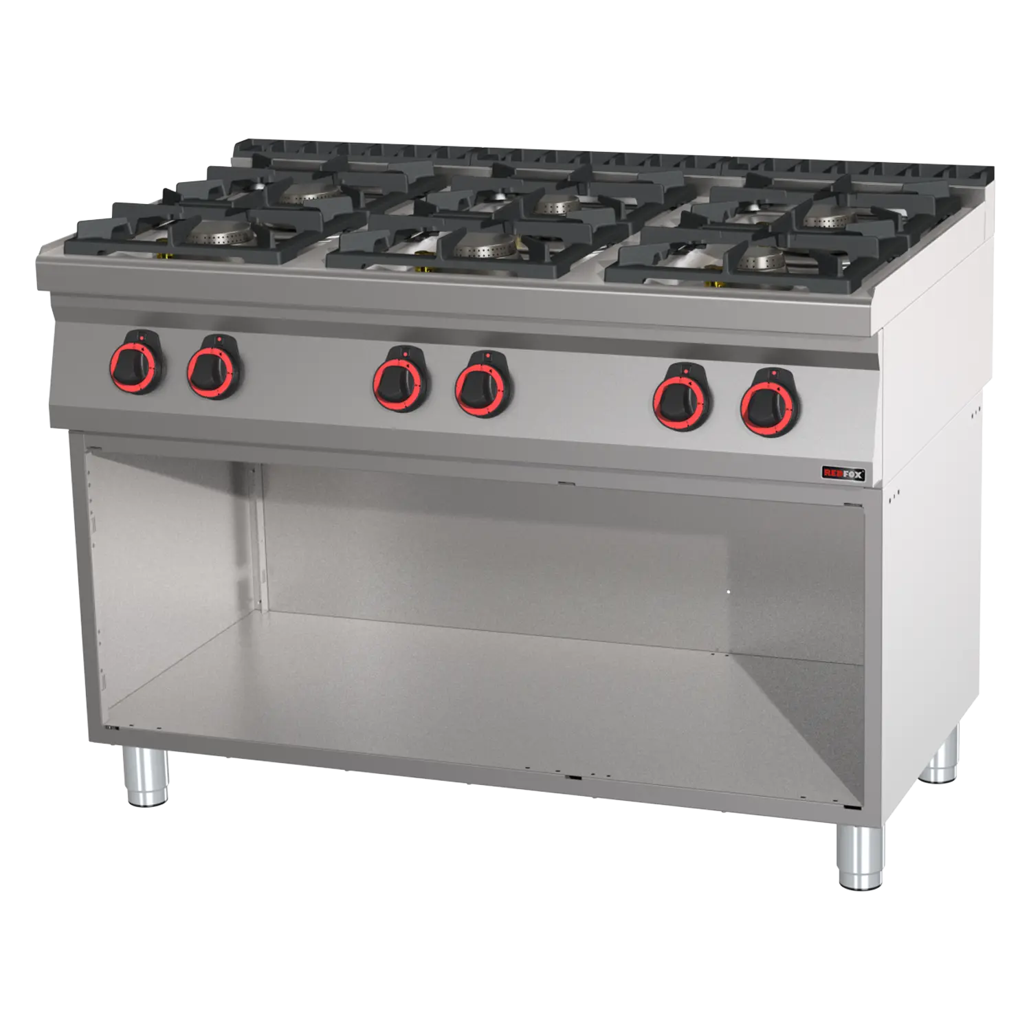Spis - gas 6 brännare öppet skåp - REDFOX - SP 70/120 G