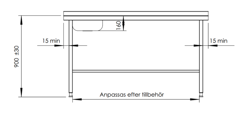 Molins bänk med DE-33 650mm djup - 3