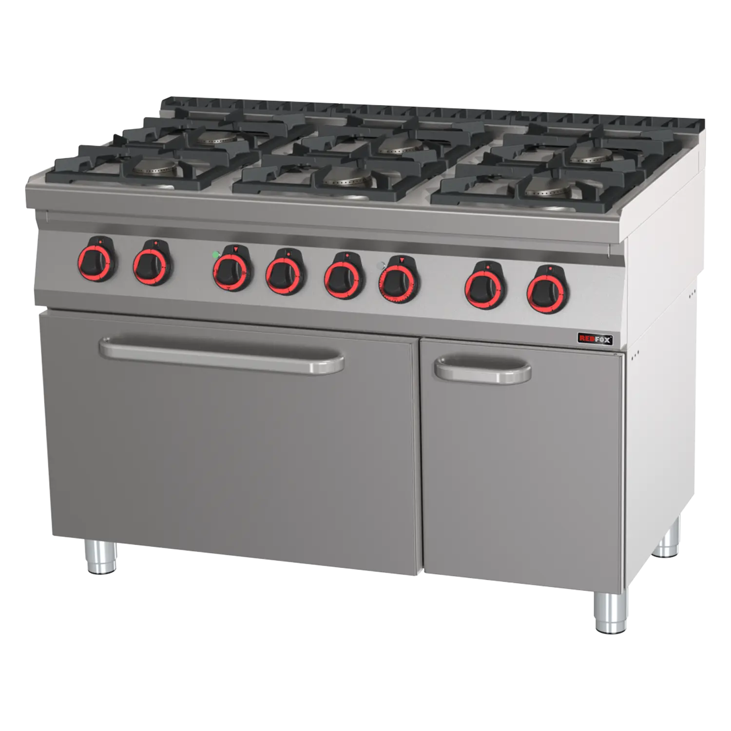 Spis - 6 brännare - ugn GN 2/1 - ECO - REDFOX - SPBT 70/120 21 GE