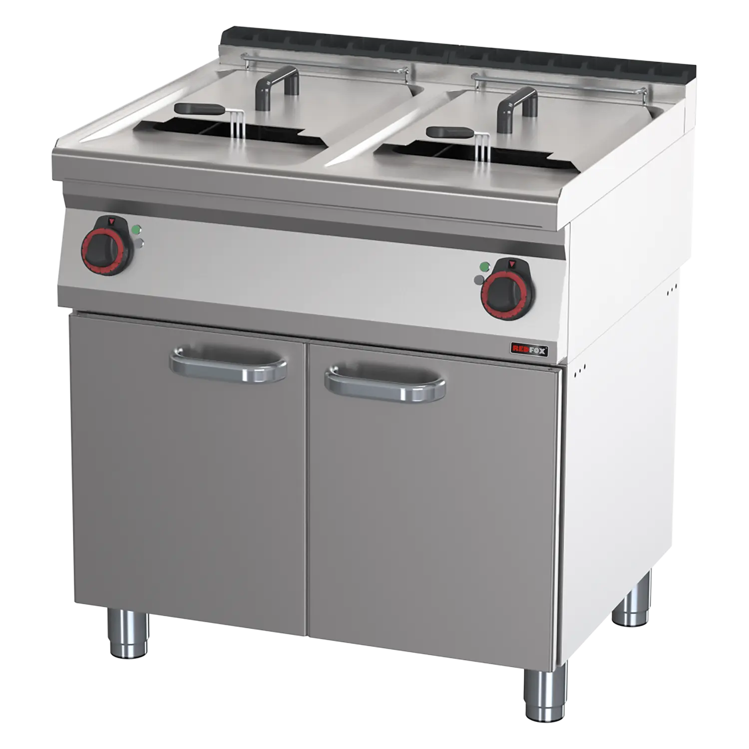 Fritös 2 korgar 0,8 kW/l - 17+17 l - skåp - 400 V - REDFOX - FE 70/80 E