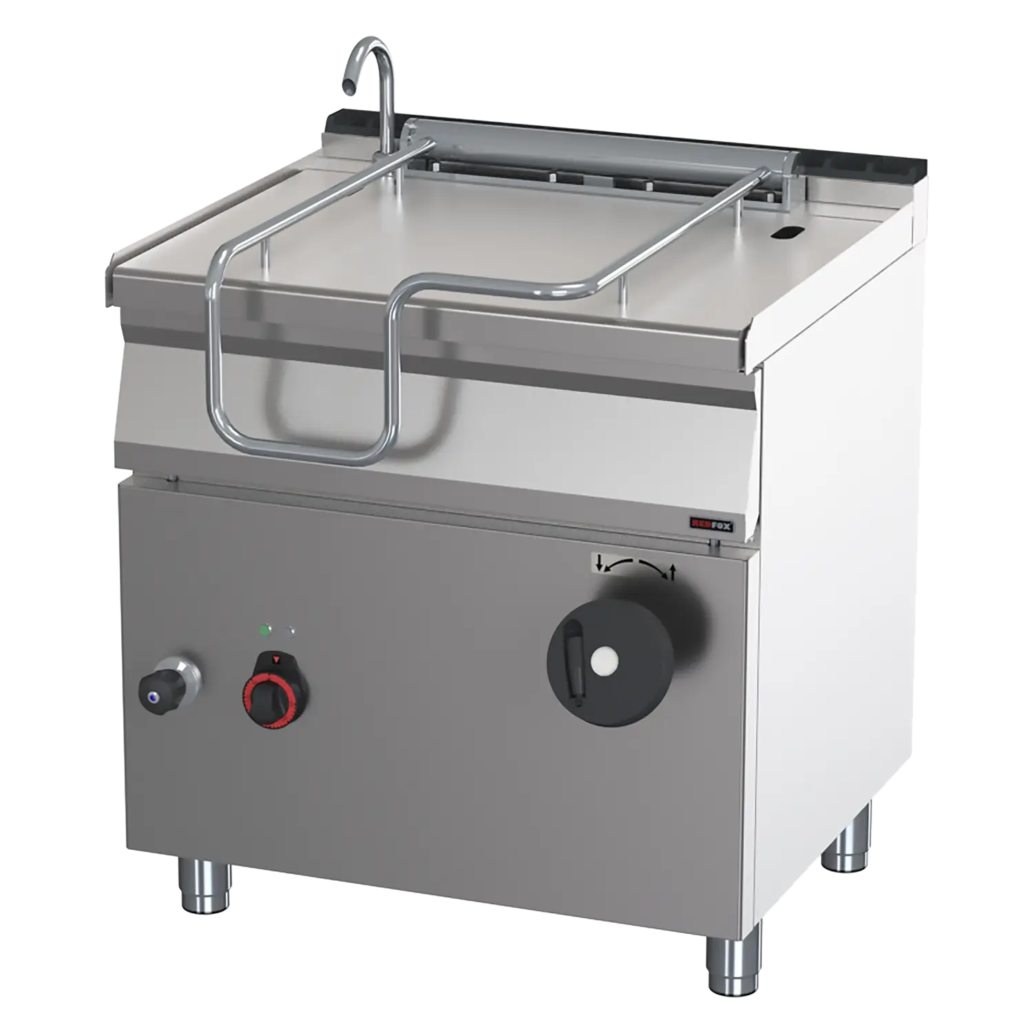 Stekbord  - manuell tippning - 50 Liter - botten i rostfritt stål - REDFOX - BR 70/80 E/N