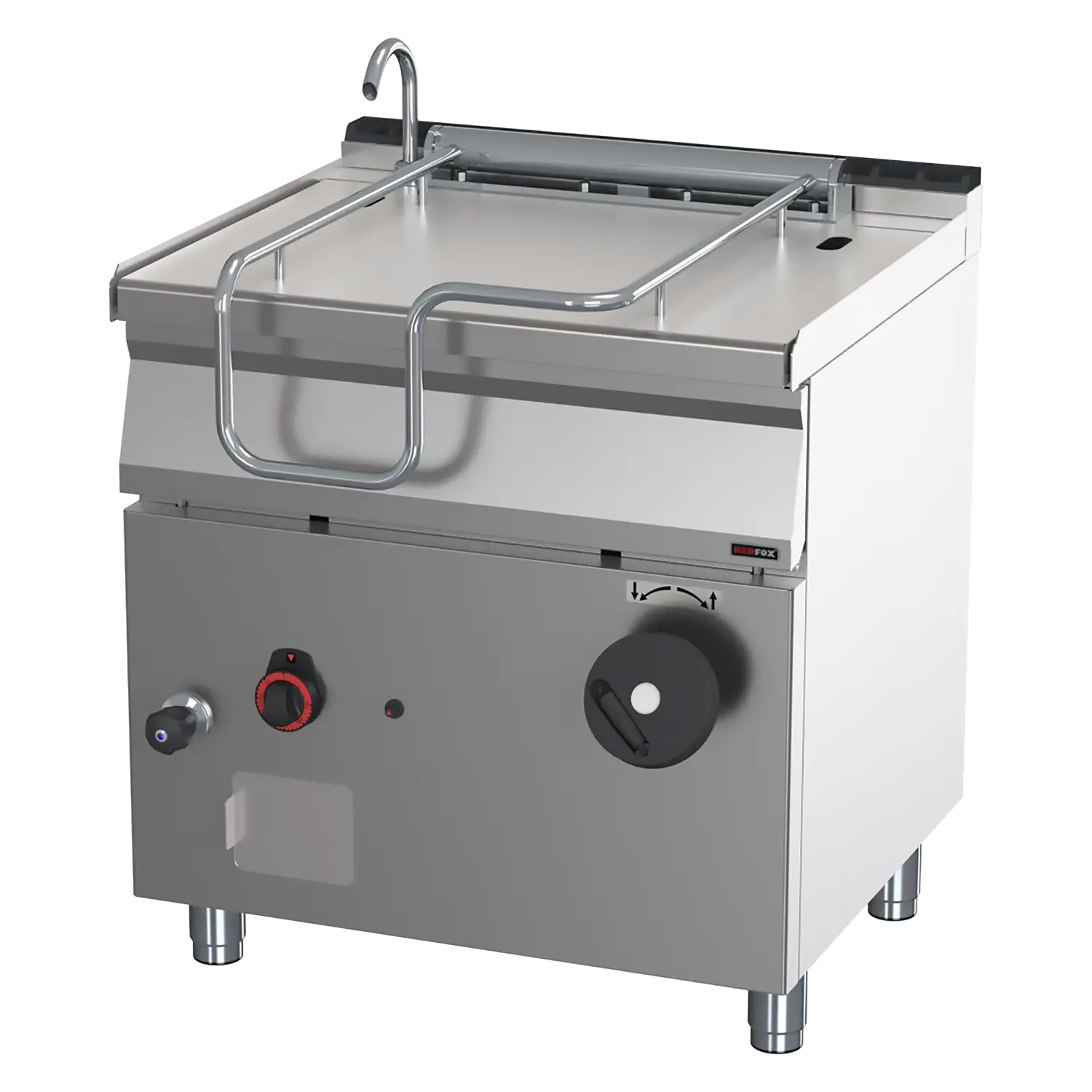Stekbord gas - manuell tippning - 50 Liter - botten i stålblandning - REDFOX - BR 70/80 G
