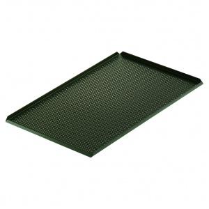 Uppläggningsfat perf,svart 300x200x10 mm