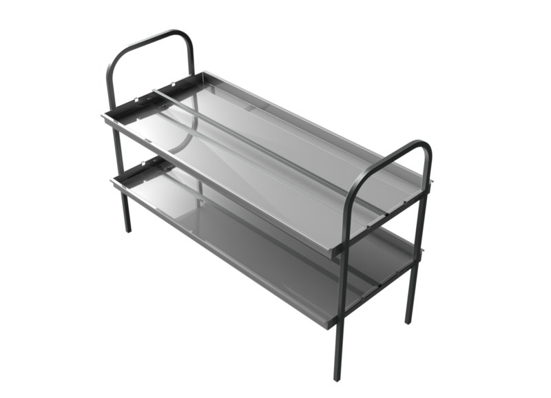 Molins Diskkorgsöverhylla enkel vipp 560mm djup för bänk