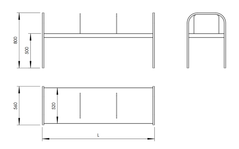 Molins Diskkorgshylla 560mm djup för bänk - 2