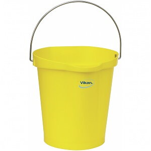 Hink 12 liter,rostfritt handtag, gradering, gul