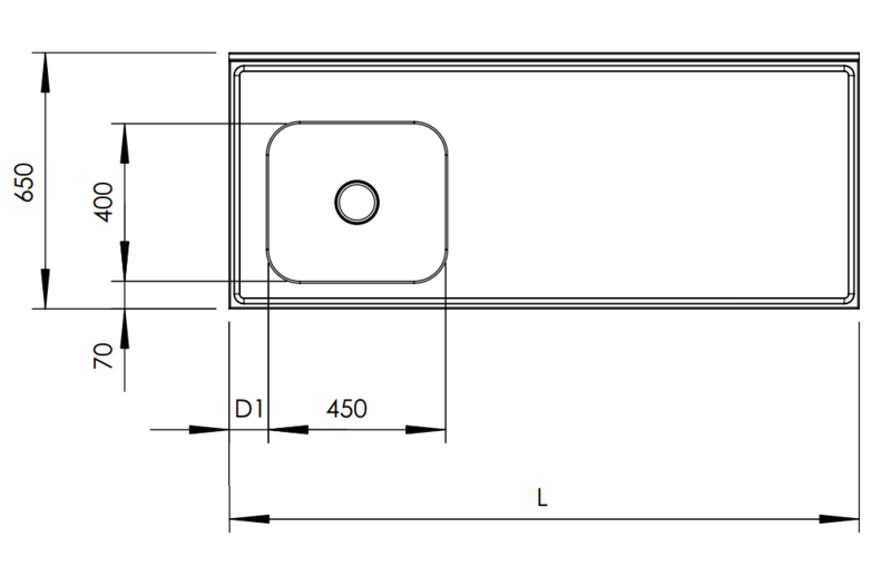 Molins bänk med DE-45 650mm djup - 2