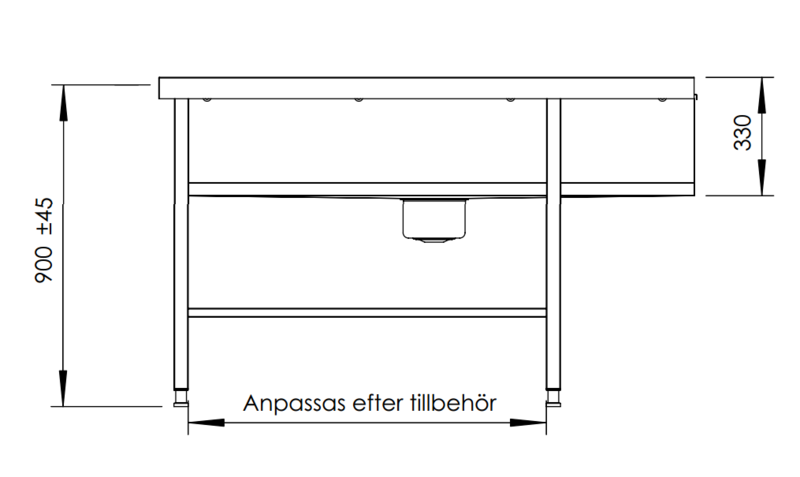 Molins Inmatningsbänk med hel bassäng 600mm djup - 3