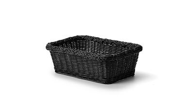 Korg i pp plast, rektangulär, Svart