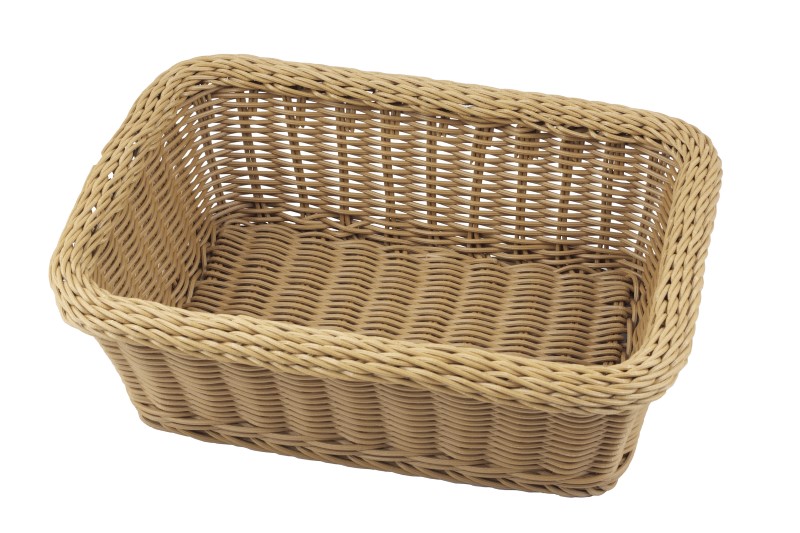 Korg i pp plast, rektangulär, Brun