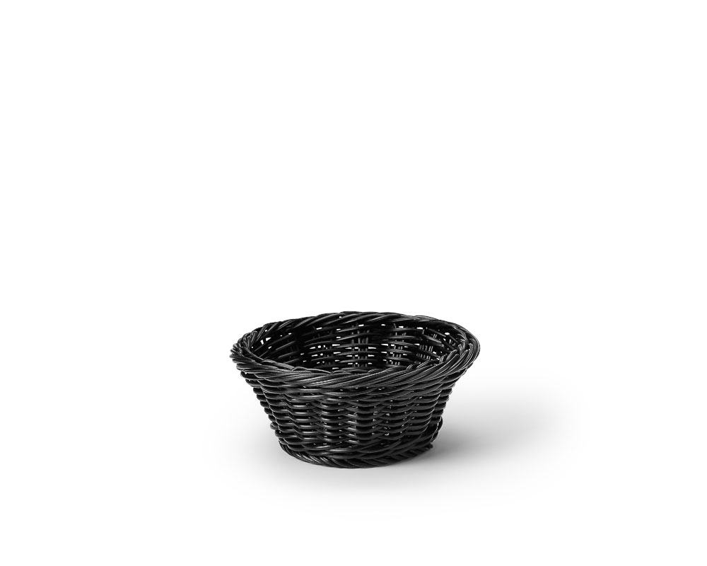 Brödkorg i pp plast rund Svart