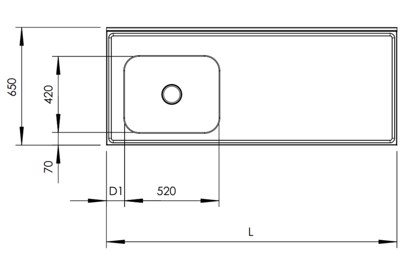 Molins bänk med DE-52 650mm djup - 2