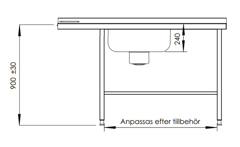 Molins Inmatningsbänk med DE-55 650mm djup - 3