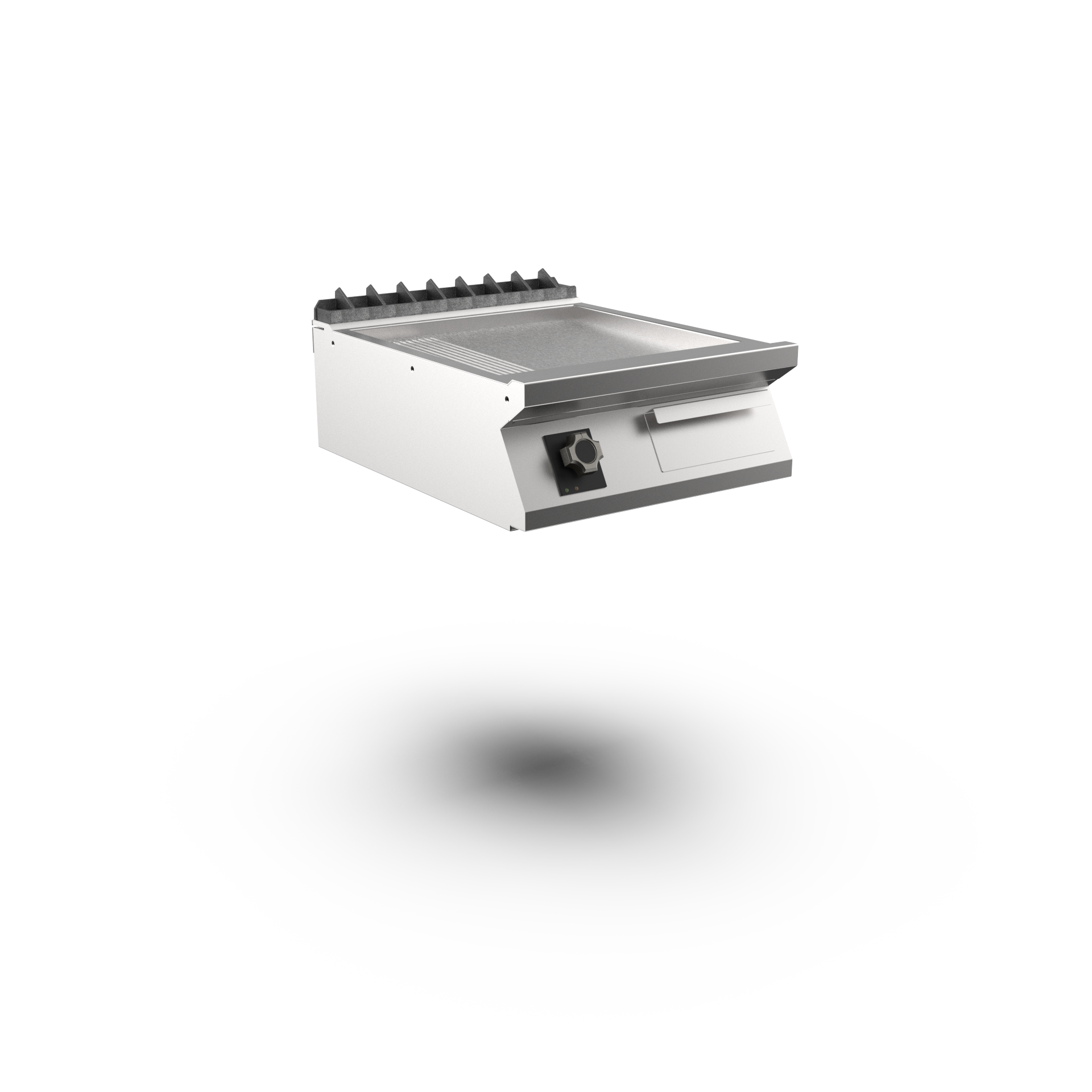 Mareno - Satin-kromstekhäll räfflad M1-70 FT76EMCST - 1 zon, 1/3 räfflad stekyta - 600 × 750 × 250 mm