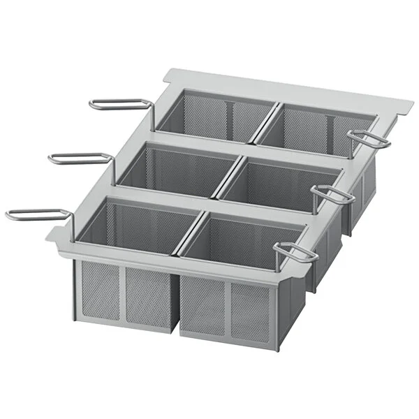 Set med 6 operforerade portionskorgar med lock- Modell 2-S