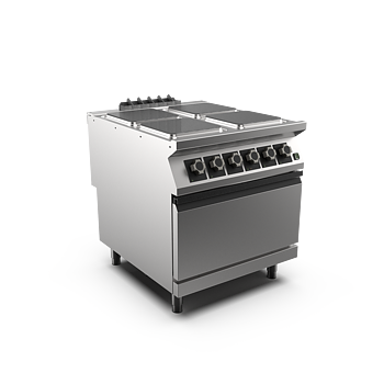 Mareno - Spis med v-ugn Mareno M1-90 PC98EFEVPQ - 4 spisplattor 300 × 300 mm 4 kW - 2/1 GN varmluftsugn 6,0 kW