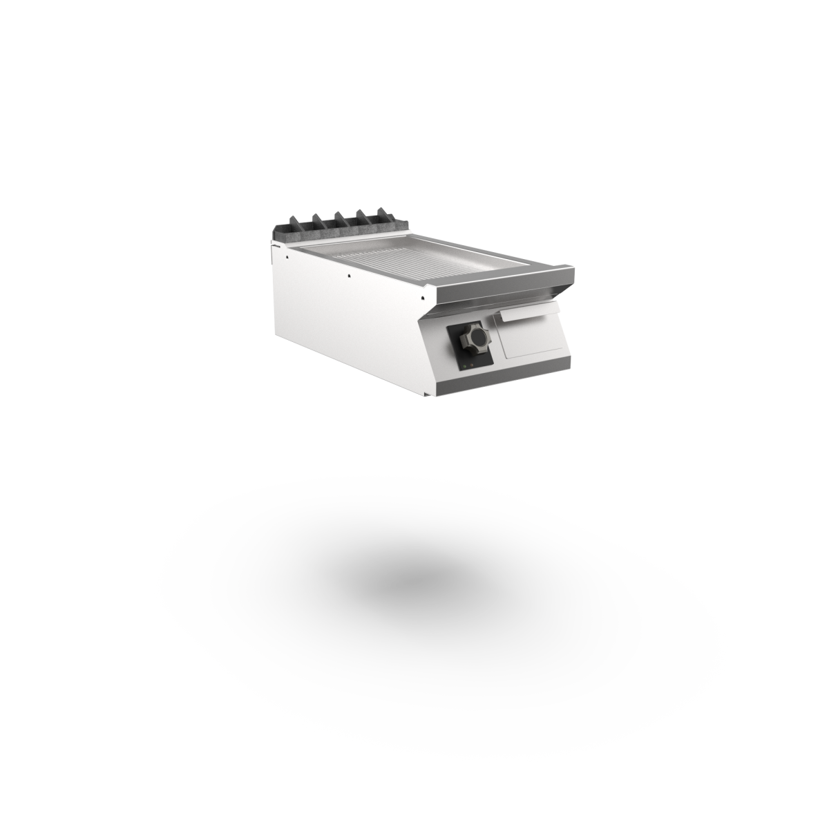 Mareno - Satin-kromstekhäll räfflad M1-90 FT94ERCST - 1 zon, räfflad stekyta - 400 × 920 × 250 mm
