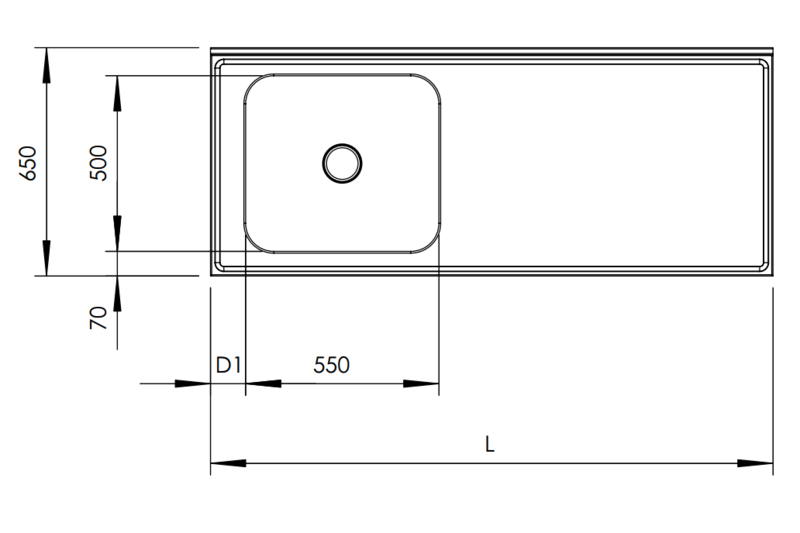 Molins bänk med DE-55 650mm djup - 2
