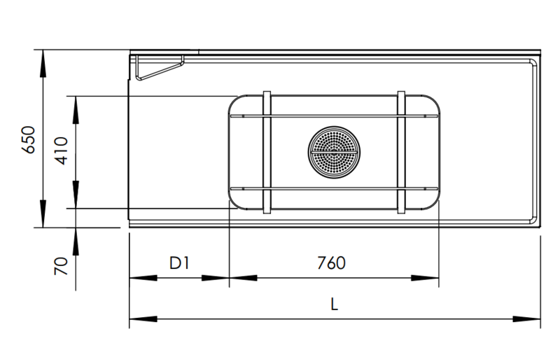 Molins Inmatningsbänk med DE-76 och hög bakkant 650mm djup - 2