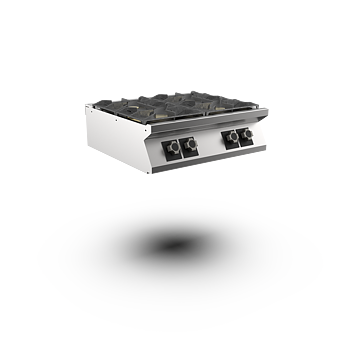 Mareno - Gasspis Mareno M1-70 PC78GT - 4 öppna brännare 2 × 6 kW, 2 × 9 kW - 800 × 750 × 250 mm