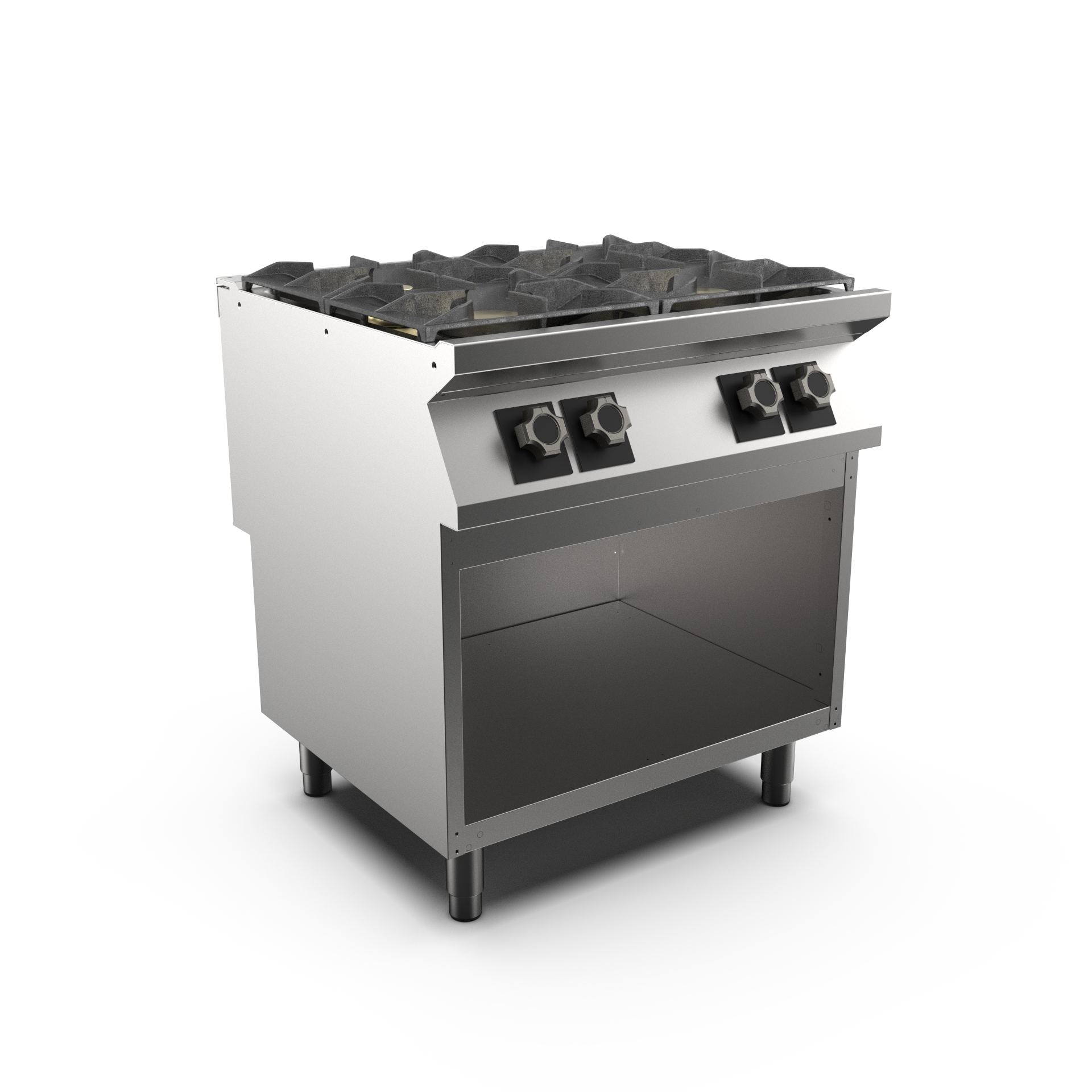 Mareno - Gasspis HS Mareno M1-70 PC78GG - 4 öppna brännare 2 × 6 kW, 2 × 9 kW - 800 × 750 × 900 mm