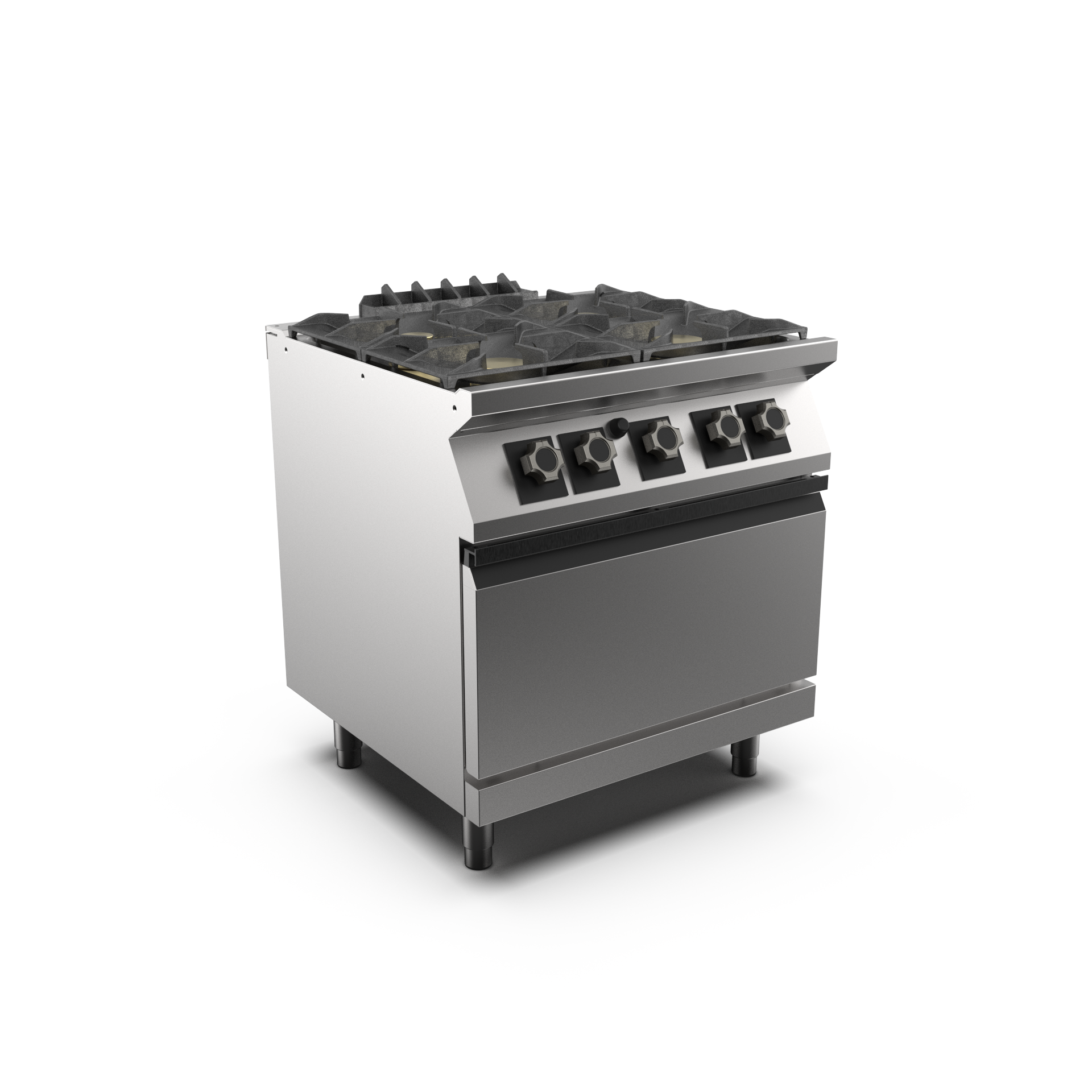 Mareno - Gasspis med ugn Mareno M1-70 PC78GFG - 4 öppna brännare 2 × 6 kW, 2 × 9 kW - 2/1 GN gasugn 8 kW