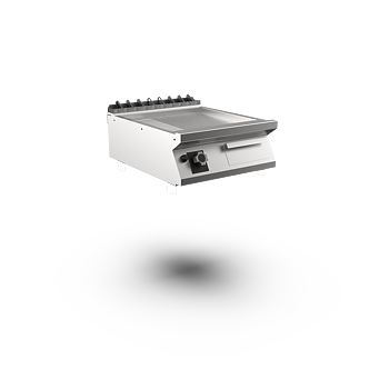 Mareno - Satin-kromstekhäll räfflad gas M1-70 FT76GMCST - 1 zon, 1/3 räfflad stekyta - 600 × 750 × 250 mm