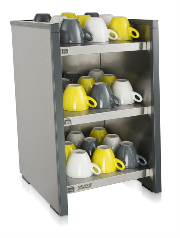 Bonamat - Koppvärmare - WHK Antracit - 3 hyllplan som totalt rymmer ca 120 koppar - BxDxH 349x400x542 mm