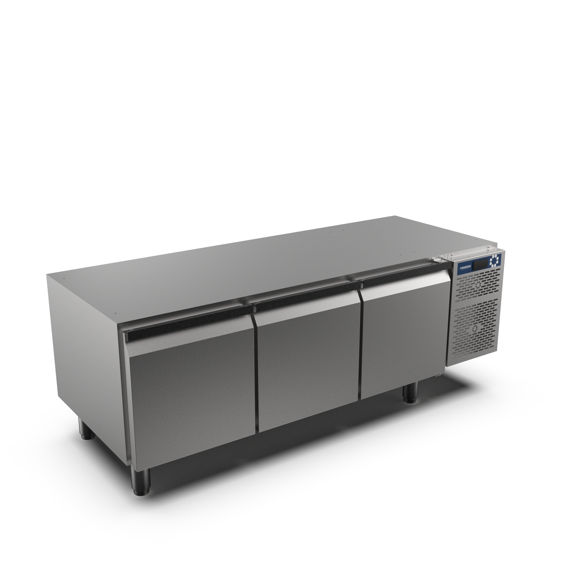 Mareno - Frysbänk Mareno M1 BRT3PBTSP - temperaturområde –15/–20°C - 3 st dörrar - 1600 × 650 × 610 mm