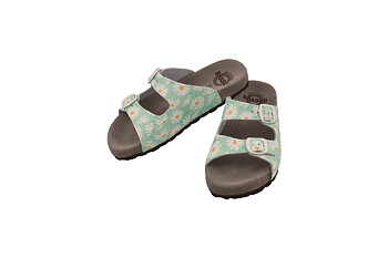 Turkos blommig sandal