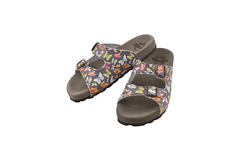 Sandal med fjärilsmönster på grafit botten