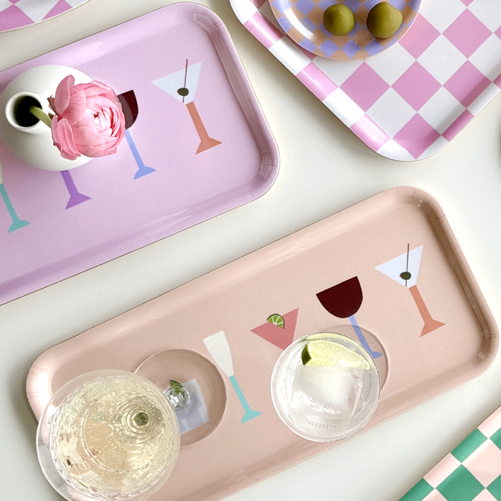 Peach COCKTAILS Serving Tray - 32x15 cm - 2