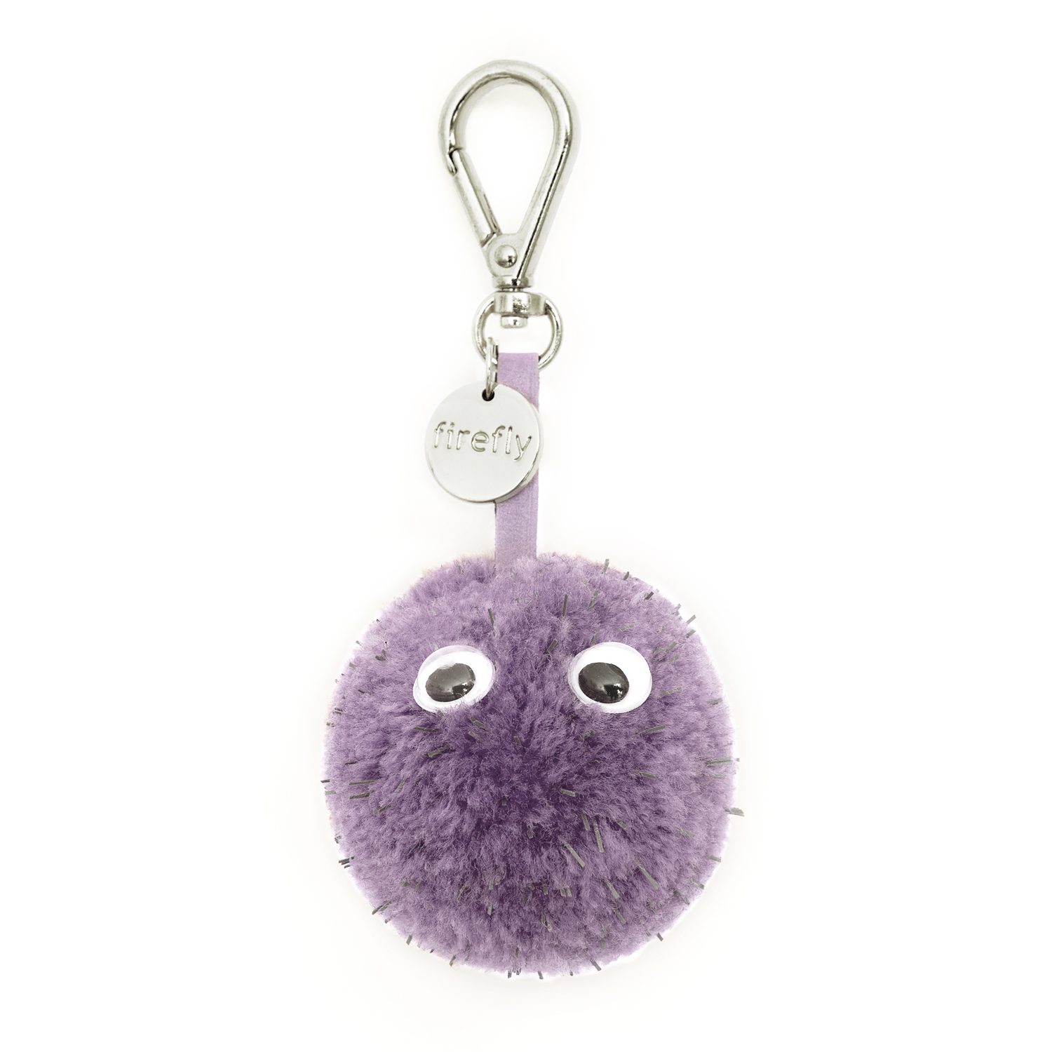 Reflekterande Pom Pom med Ögon - Lilac 