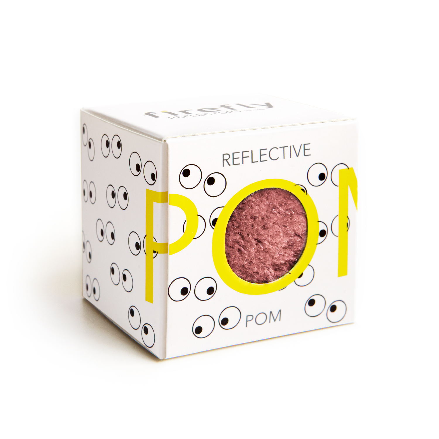 Reflekterande Pom Pom med ögon - Rose  - 5