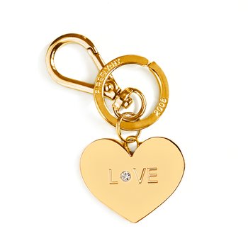 LOVE Heart Bag Charm - Gold