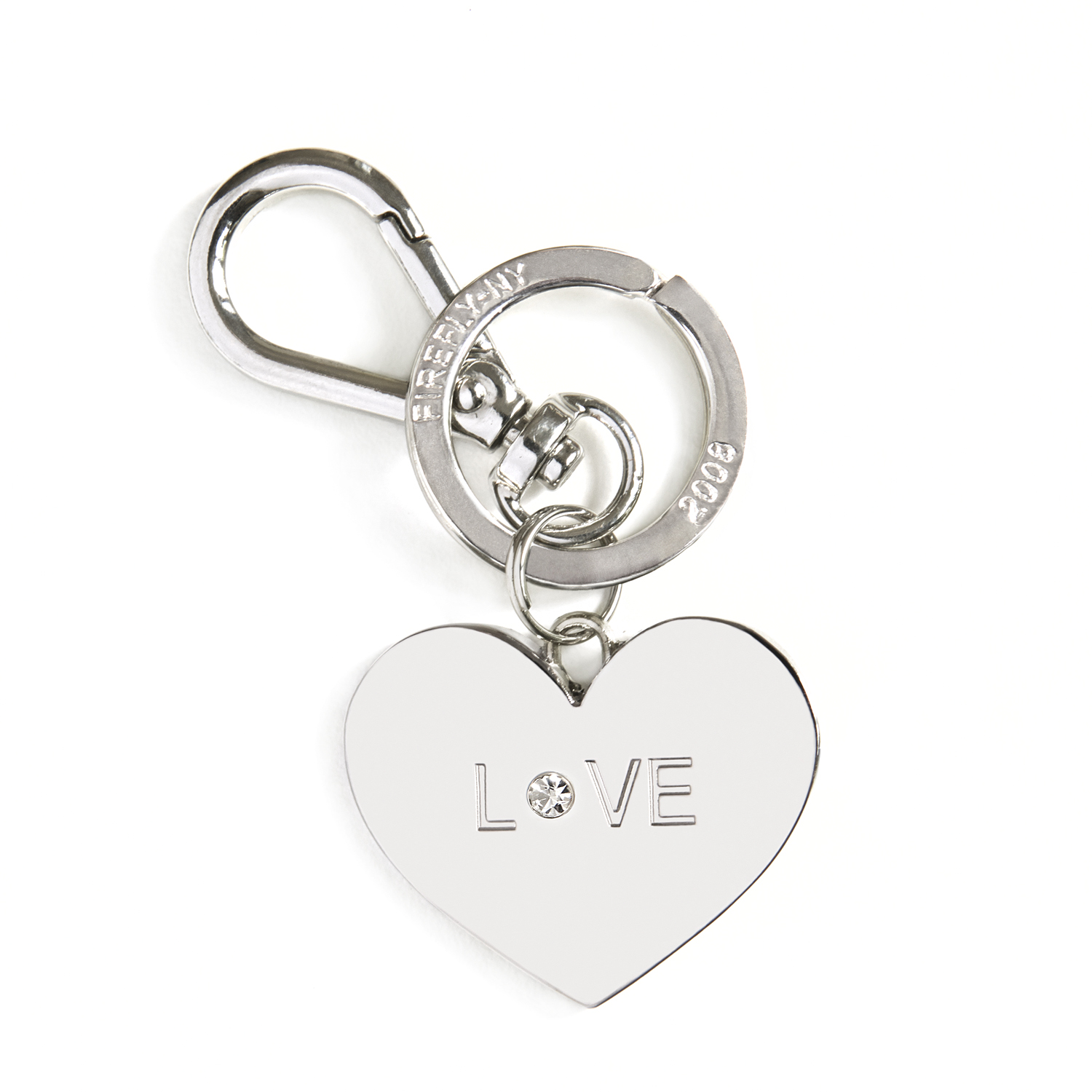 LOVE Heart Bag Charm - Silver