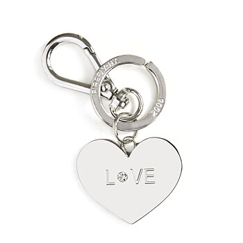 LOVE Heart Bag Charm - Silver