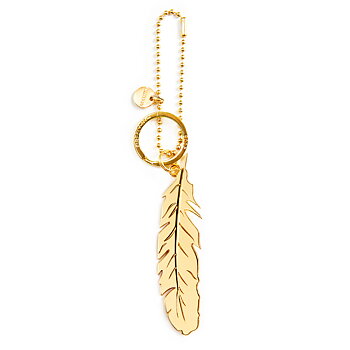 Feather Bag Charm - Gold