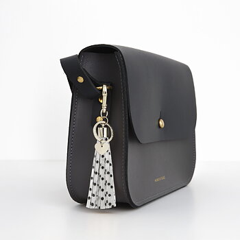Black Dots Print Tassel Reflector