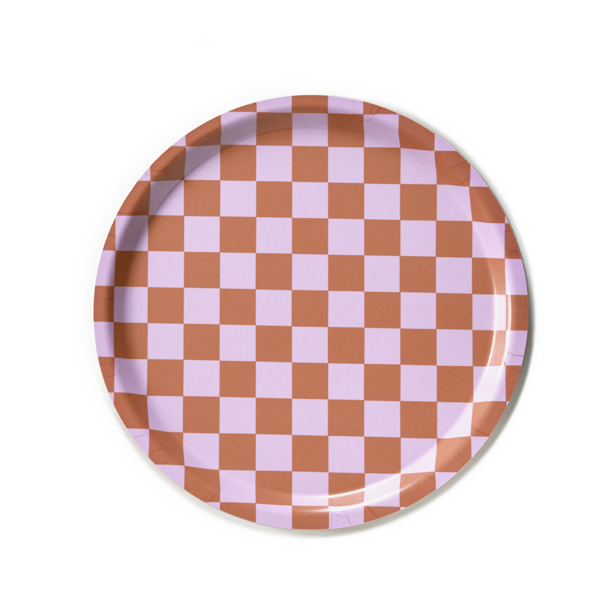 CHECKER Orange/Pink Rund Bricka - 31 cm
