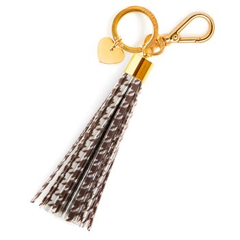 Chocolate Houndstooth Print Tassel Reflector