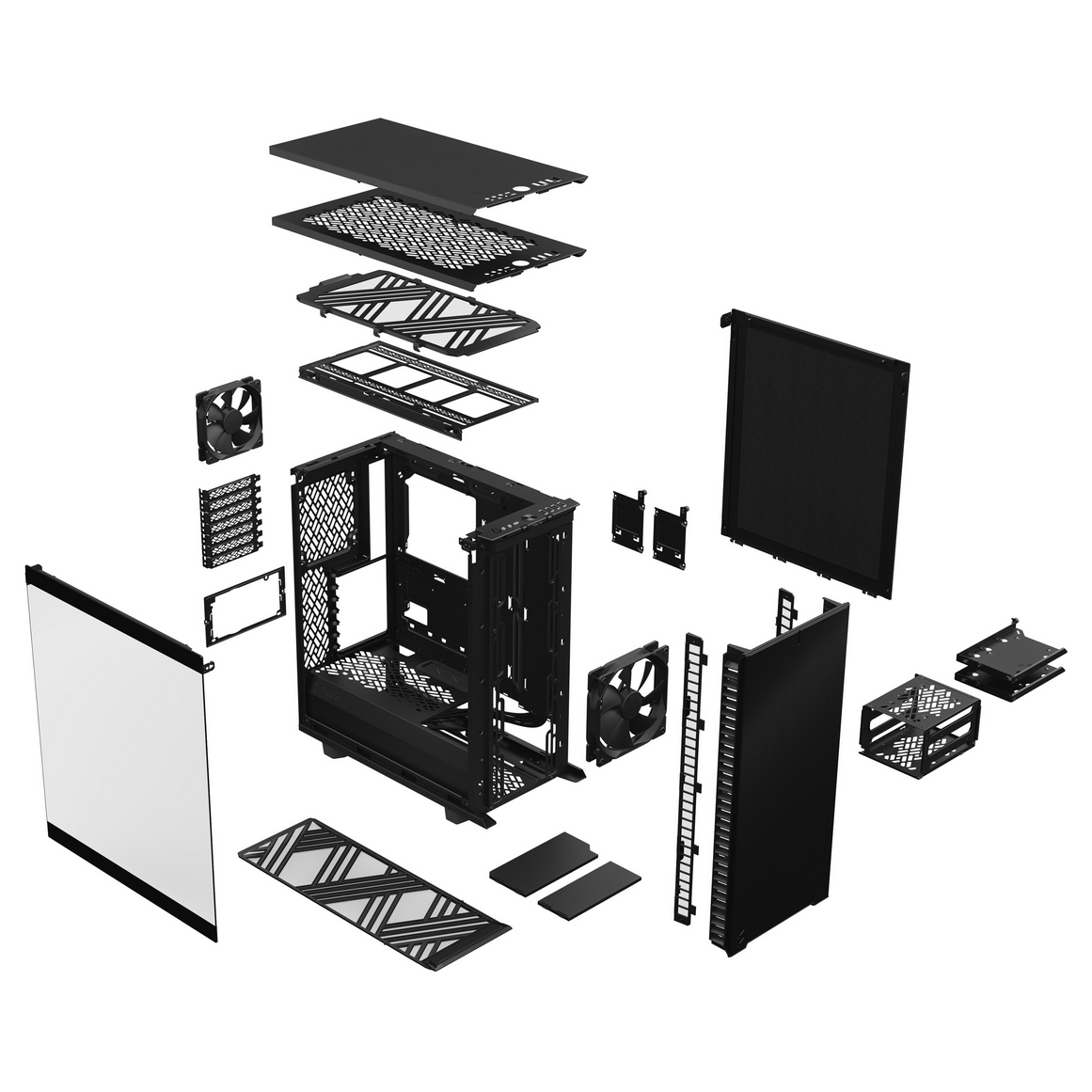 Fractal Design Define 7 Compact Light Tempered Glass, Black , ATX, USB-C frontpanel, dimension (H x D x B): 47 x 42 x 21cm - 6