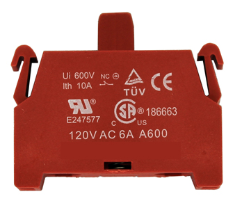 Extra contact block for SCB3 or SCB4, normally closed