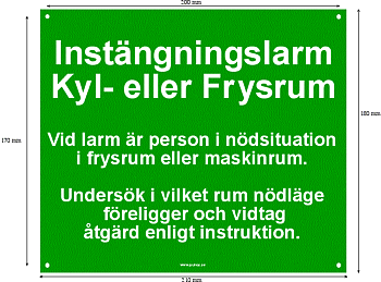 Skyltar instängningslarm