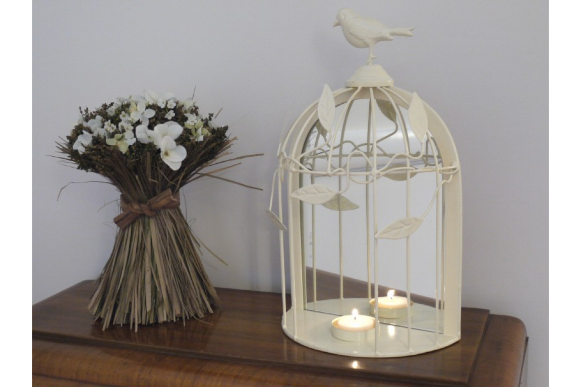 Wall cage with mirror - Lantern - Birdcage - Cage - 35 cm - 5