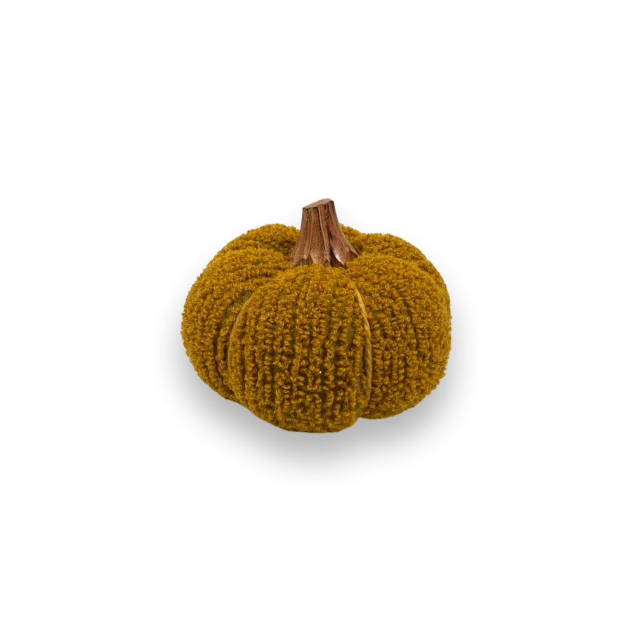 Fabric pumpkin - Burnt Yellow - 10x12 cm - 3