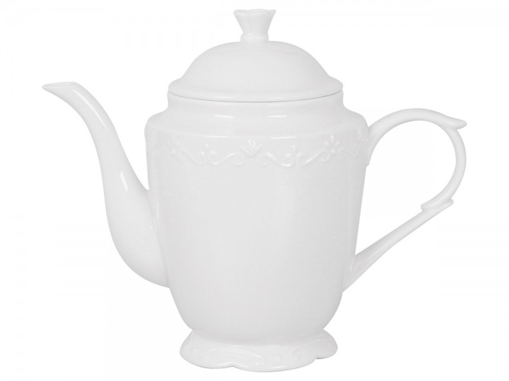 White coffee pot - Pot 100% porcelain - Provence - 5