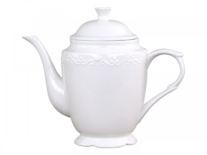 White coffee pot - Pot 100% porcelain - Provence - 6