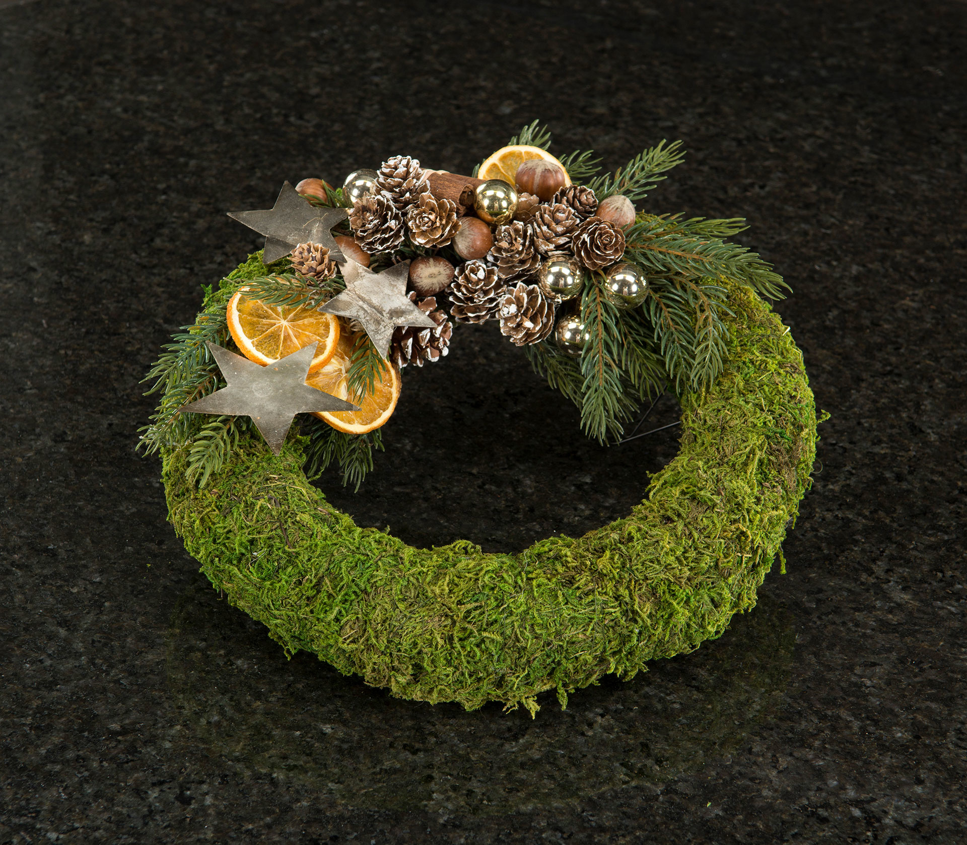 Mosskrans - Ø40x9 cm - 4